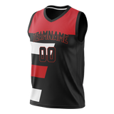 Custom Unisex Black & Red Pattern Basketball Jersey BS0000060109