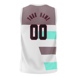 Custom Unisex White & Brown Pattern Basketball Jersey BS0000060207