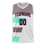 Custom Unisex White & Brown Pattern Basketball Jersey BS0000060207