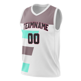 Custom Unisex White & Brown Pattern Basketball Jersey BS0000060207