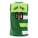 Custom Unisex Kelly Green & Green Pattern Basketball Jersey BS0000061514