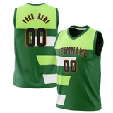 Custom Unisex Kelly Green & Green Pattern Basketball Jersey BS0000061514