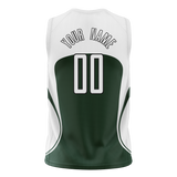 Custom Unisex White & Kelly Green Pattern Basketball Jersey BS0000070215