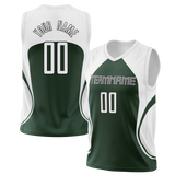 Custom Unisex White & Kelly Green Pattern Basketball Jersey