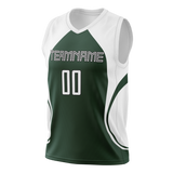 Custom Unisex White & Kelly Green Pattern Basketball Jersey BS0000070215