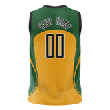 Custom Unisex Kelly Green & Gold Pattern Basketball Jersey BS0000071513