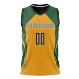 Custom Unisex Kelly Green & Gold Pattern Basketball Jersey BS0000071513