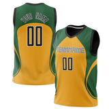 Custom Unisex Kelly Green & Gold Pattern Basketball Jersey