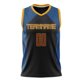 Custom Unisex Navy Blue & Royal Blue Pattern Basketball Jersey BS0000071819