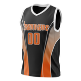 Custom Unisex Black & Light Orange Pattern Basketball Jersey BS0000080111