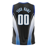 Custom Unisex Black & Blue Pattern Basketball Jersey BS0000080120