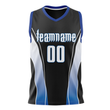 Custom Unisex Black & Blue Pattern Basketball Jersey BS0000080120