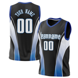 Custom Unisex Black & Blue Pattern Basketball Jersey