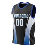 Custom Unisex Black & Blue Pattern Basketball Jersey BS0000080120