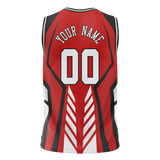 Custom Unisex Red & Black Pattern Basketball Jersey BS0000090901