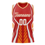 Custom Unisex Red & White Pattern Basketball Jersey BS0000090902