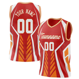 Custom Unisex Red & White Pattern Basketball Jersey BS0000090902