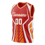 Custom Unisex Red & White Pattern Basketball Jersey BS0000090902