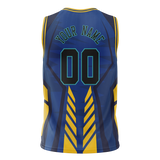 Custom Unisex Royal Blue & Yellow Pattern Basketball Jersey BS0000091912