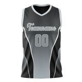 Custom Unisex Black & Gray Pattern Basketball Jersey BS0000100103