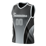 Custom Unisex Black & Gray Pattern Basketball Jersey BS0000100103