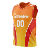 Custom Unisex Light Orange & Yellow Pattern Basketball Jersey BS0000101112