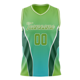 Custom Unisex Green & Kelly Green Pattern Basketball Jersey BS0000101415