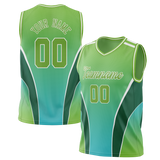 Custom Unisex Green & Kelly Green Pattern Basketball Jersey