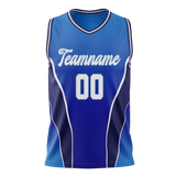 Custom Unisex Navy Blue & Royal Blue Pattern Basketball Jersey BS0000101819