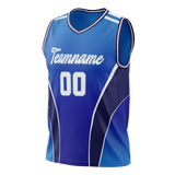 Custom Unisex Navy Blue & Royal Blue Pattern Basketball Jersey BS0000101819