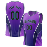 Custom Unisex Purple & Light Purple Pattern Basketball Jersey