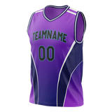 Custom Unisex Purple & Light Purple Pattern Basketball Jersey BS0000102324