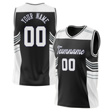 Custom Unisex Black & White Pattern Basketball Jersey