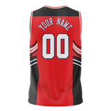 Custom Unisex Red & Black Pattern Basketball Jersey BS0000110901