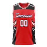 Custom Unisex Red & Black Pattern Basketball Jersey BS0000110901