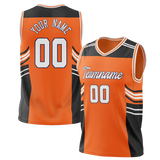 Custom Unisex Light Orange & Black Pattern Basketball Jersey