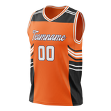 Custom Unisex Light Orange & Black Pattern Basketball Jersey BS0000111101