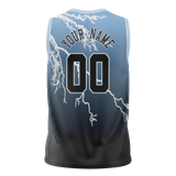 Custom Unisex Black & Light Blue Pattern Basketball Jersey BS0000120121