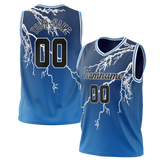 Custom Unisex Royal Blue & Blue Pattern Basketball Jersey