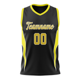 Custom Unisex Black & Yellow Pattern Basketball Jersey BS0000130112