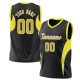 Custom Unisex Black & Yellow Pattern Basketball Jersey BS0000130112