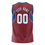 Custom Unisex Maroon & Royal Blue Pattern Basketball Jersey BS0000130819