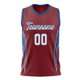 Custom Unisex Maroon & Royal Blue Pattern Basketball Jersey BS0000130819