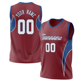 Custom Unisex Maroon & Royal Blue Pattern Basketball Jersey