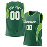 Custom Unisex Kelly Green & Green Pattern Basketball Jersey