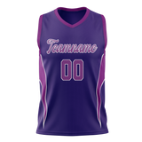 Custom Unisex Dark Purple & Purple Pattern Basketball Jersey BS0000132223