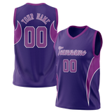 Custom Unisex Dark Purple & Purple Pattern Basketball Jersey BS0000132223