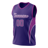 Custom Unisex Dark Purple & Purple Pattern Basketball Jersey BS0000132223