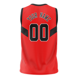 Custom Unisex Red & Black Pattern Basketball Jersey BS0000140901