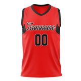 Custom Unisex Red & Black Pattern Basketball Jersey BS0000140901